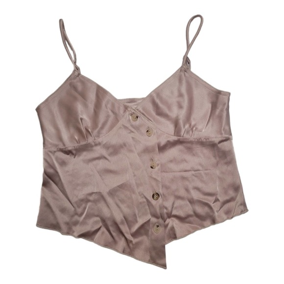 NANUSHKA Asymmetric Abio Satin Camisole - Blush Medium - Picture 4 of 8